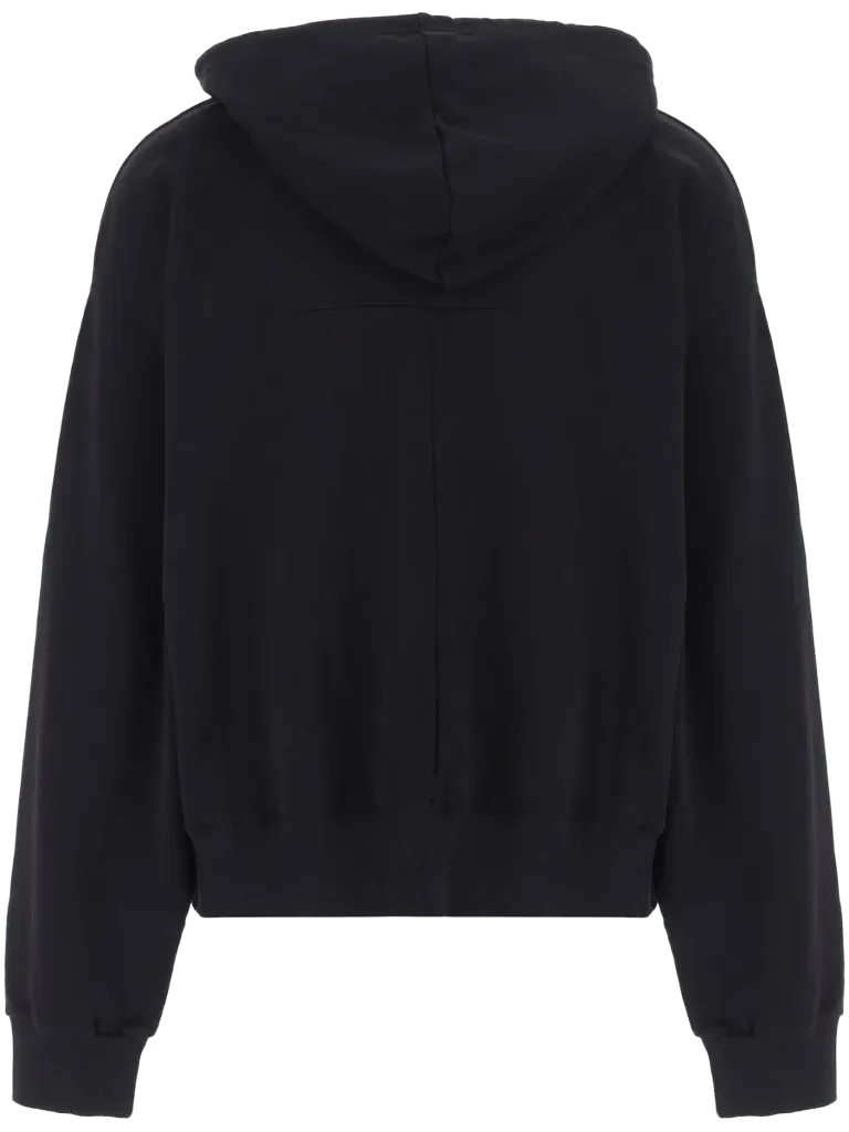 MatièRes FéCales Cotton Zipped Hoodie — Black