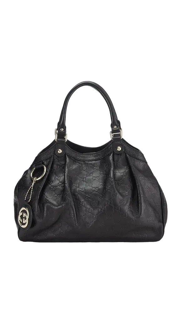 Gucci Black Guccissima Sukey Tote