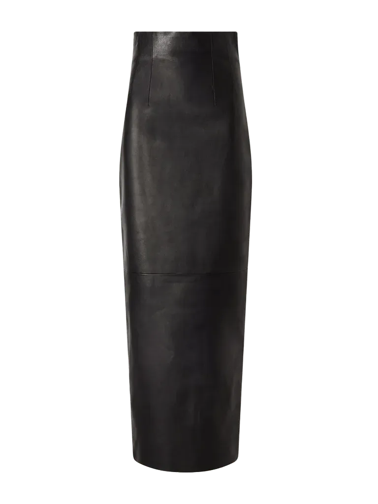 Loxley leather midi skirt