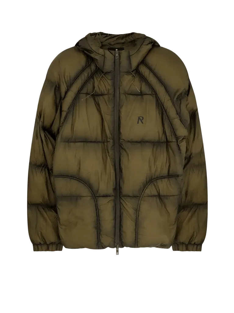 Represent Padded and Quilted Down Jacket — Green