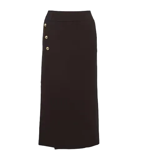 Wool and cashmere midi skirt