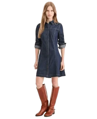 Women's Denim Long-Sleeve Mini Dress, Macy's Exclusive