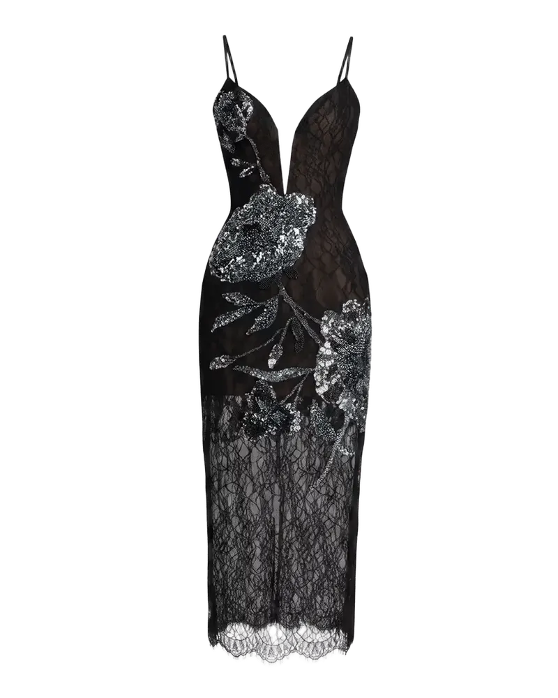 Vera Beaded Floral Lace Pencil Dress