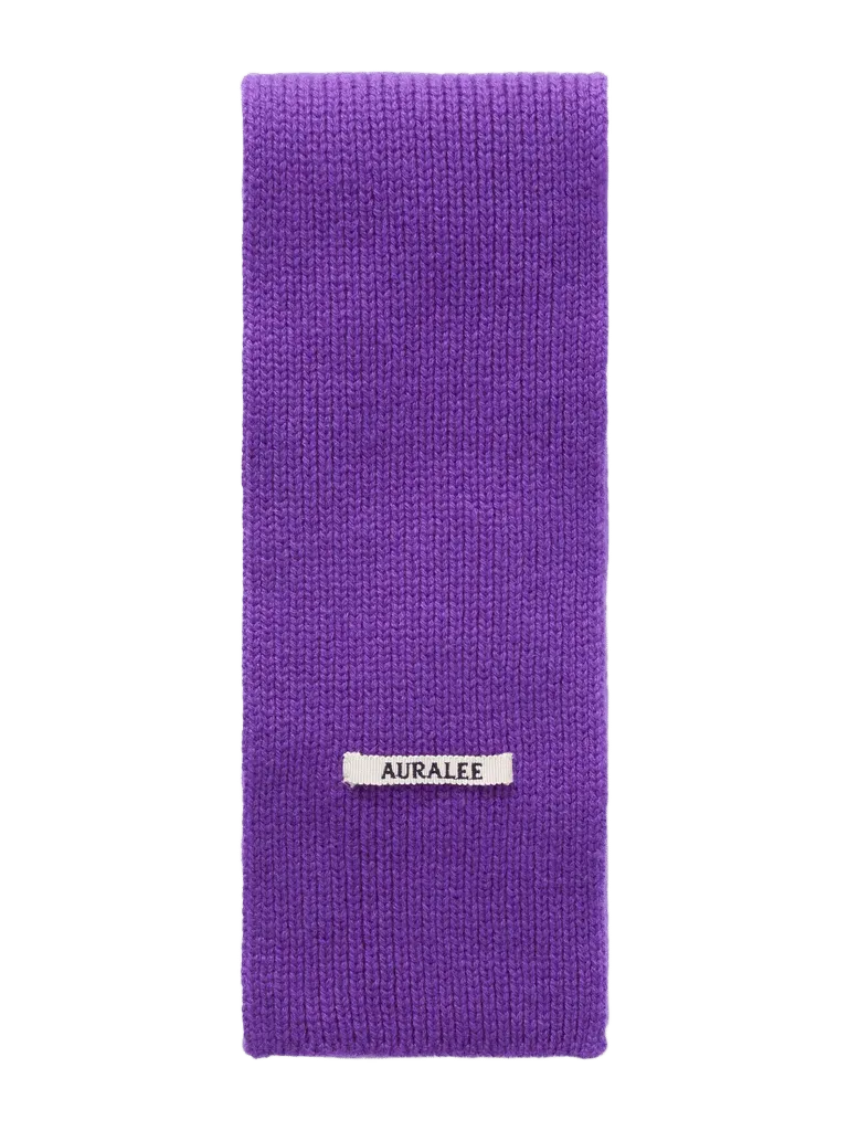 Ribbed cashmere scarf - dark purple - One Size