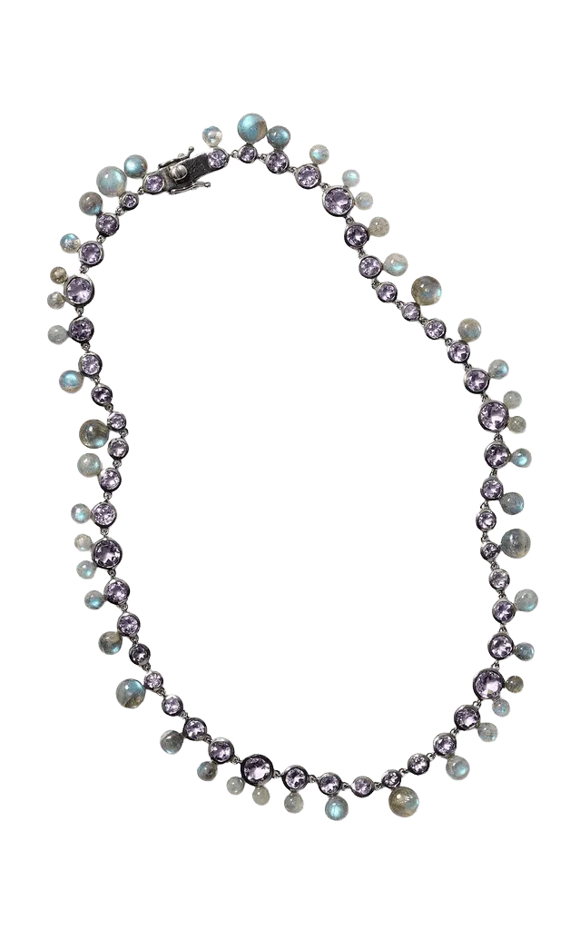 Bubble Tiered Sterling Silver Rose of France Riviere Necklace