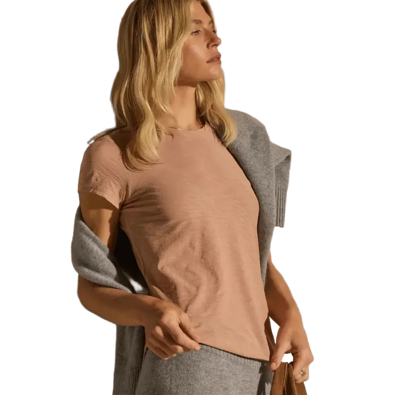 Sheer Slub Crew Neck Tee