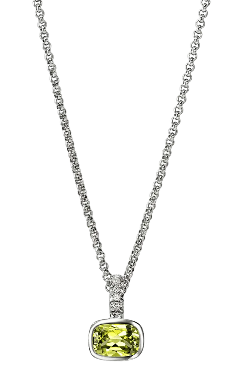 Sterling Silver Peridot Pendant Necklace