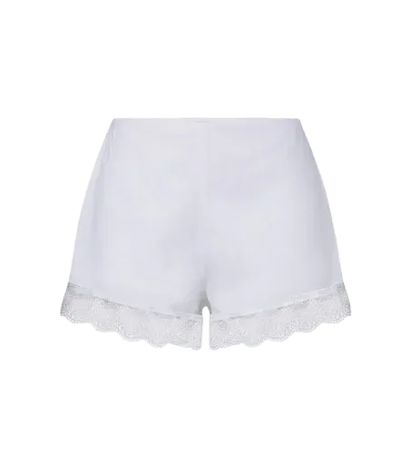 Von lace-trimmed linen shorts