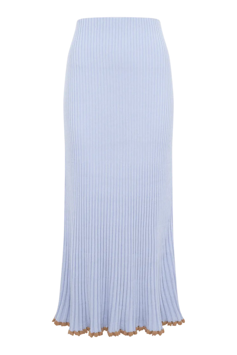 Kavya Knit Skirt in Halogen Blue Cashmere Silk