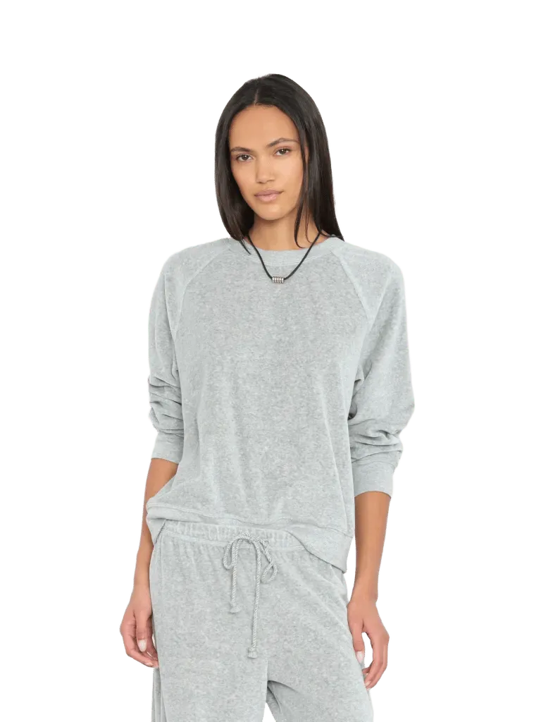 Heather Grey Pierre Velour Sweatshirt