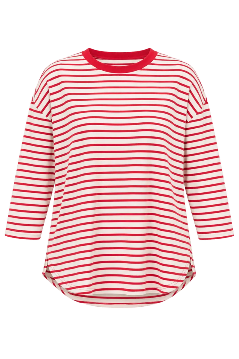 Cherry Striped Knit Popover