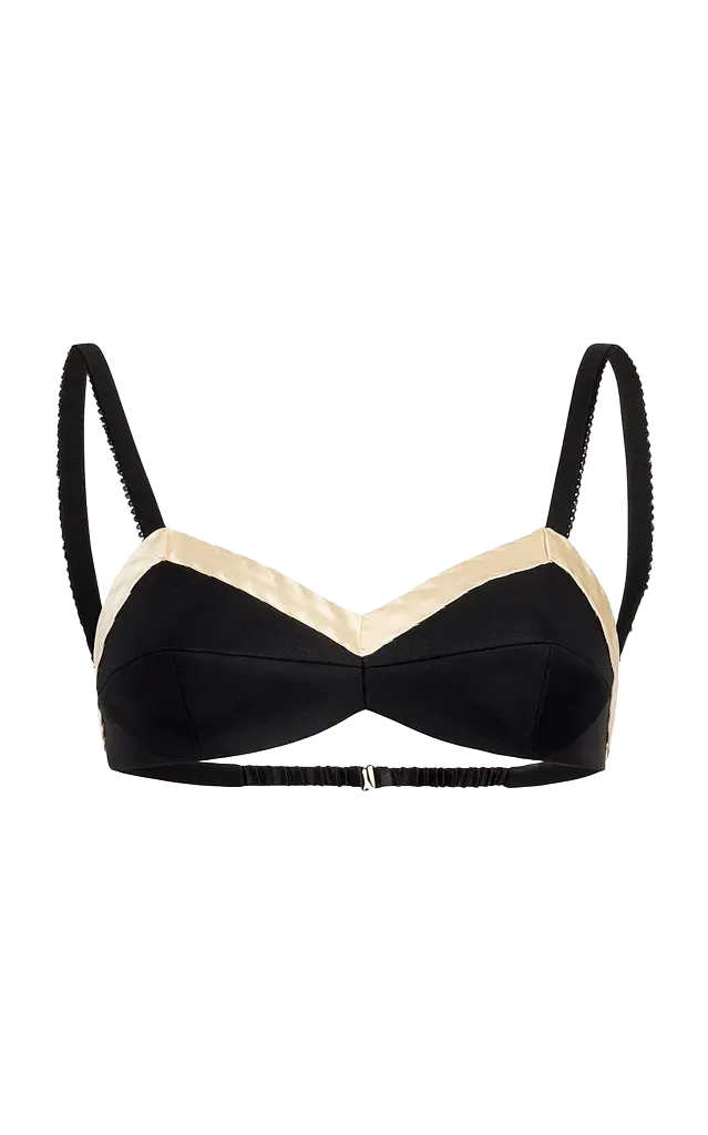 Vernon Contrast Wool-Silk Bra Top
