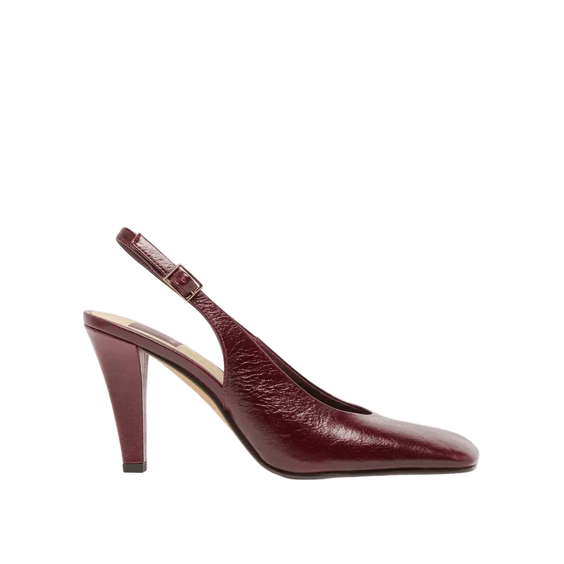 GESSIA HEELS OXBLOOD CRINKLE PATENT