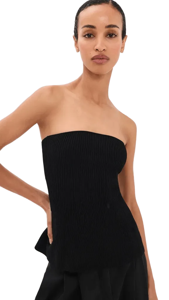 The Soire Strapless Top in Black