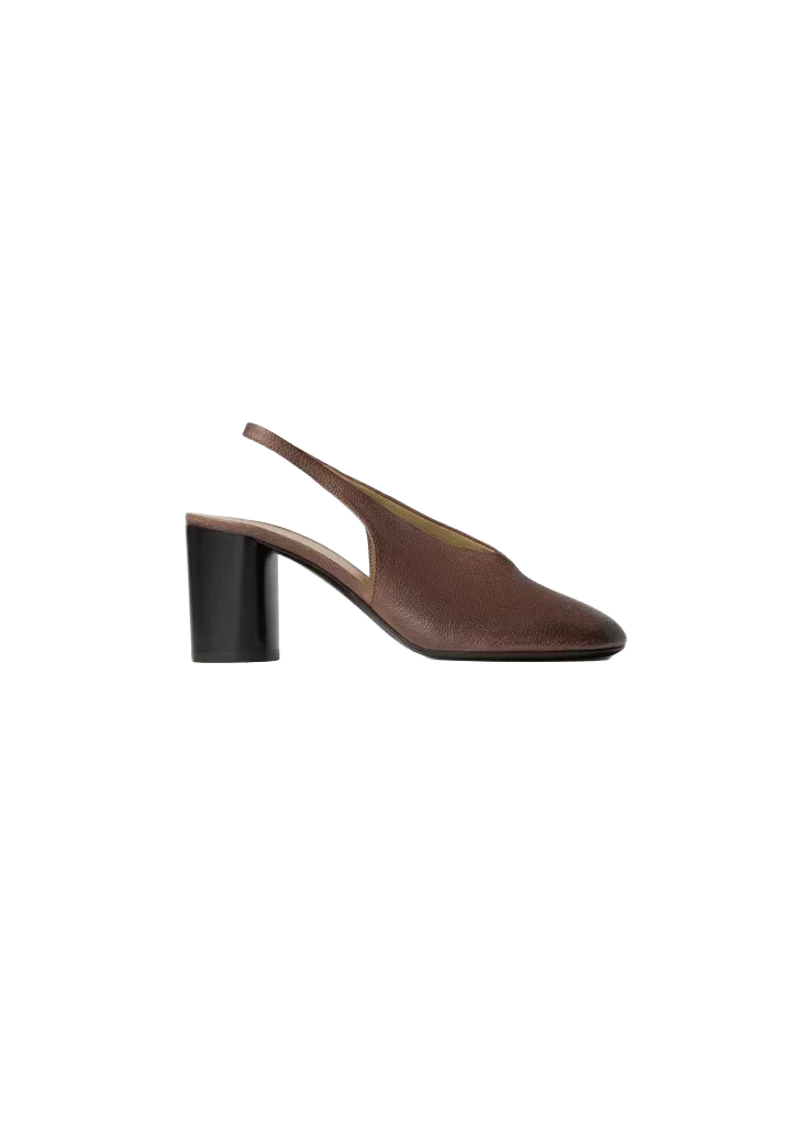 GLOVE SLINGBACK PUMPS 80 MM HEEL IN WASHED BUFFALO LEATHER