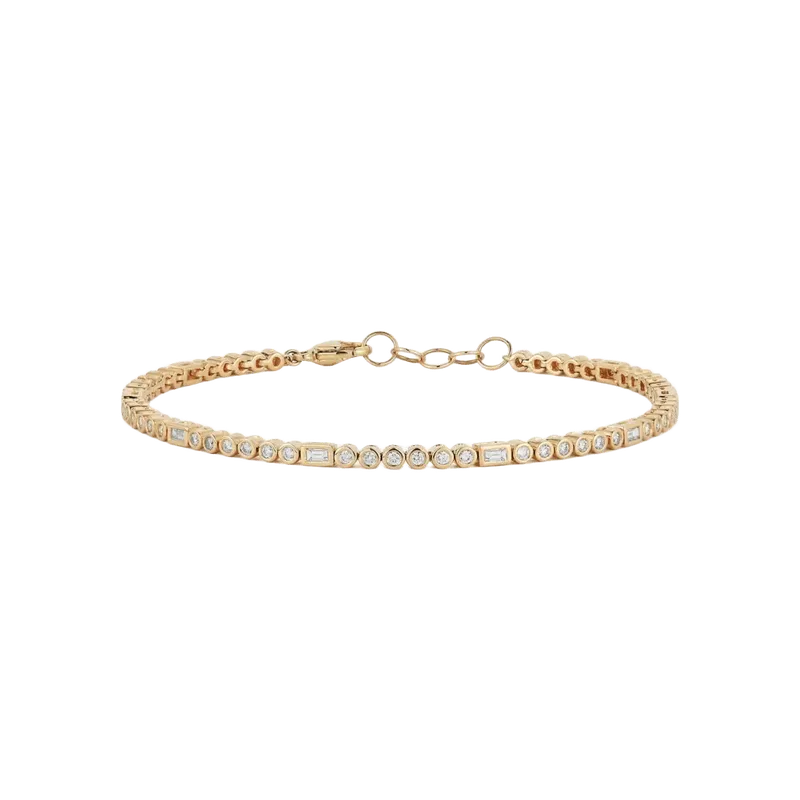 DRD Baguette and Round Bezel-Set Tennis Bracelet