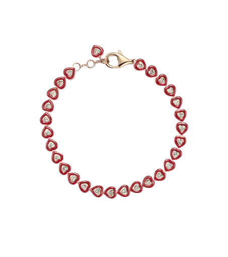 Candy Crush 18kt rose gold and enamel bracelet with diamonds