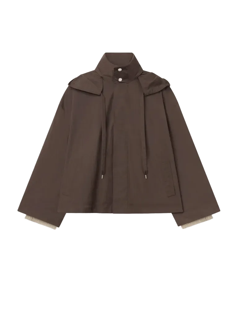 The Cropped Canopy Jacket -- Ash Brown