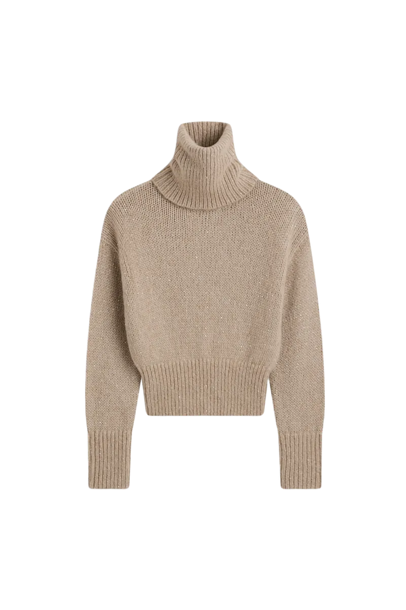 SEQUIN KNIT SWEATER - OAT