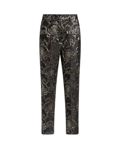 CROPPED JACQUARD TROUSERS WITH DAMASK MOTIF