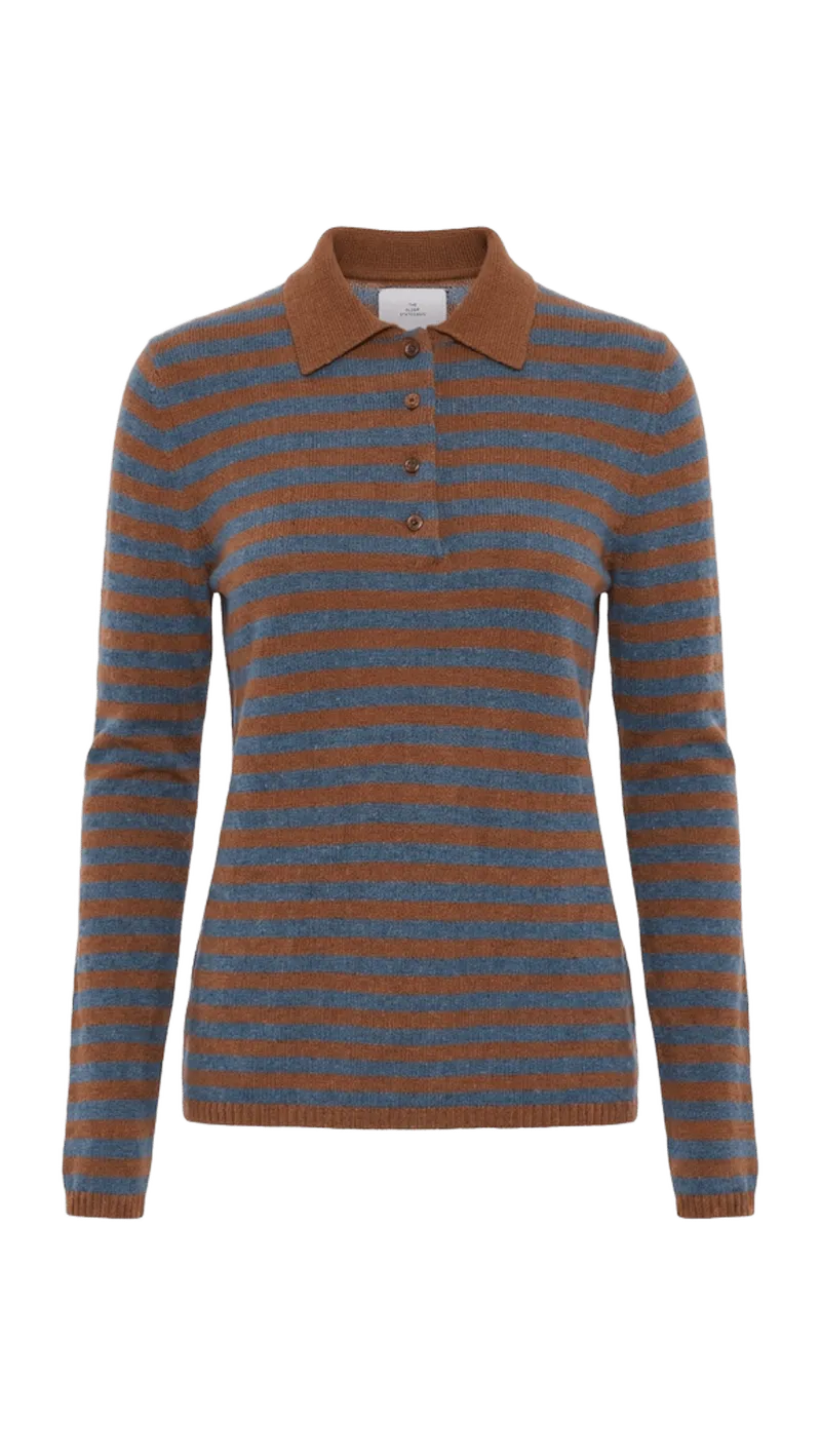 Aurora Cashmere Stripe Polo