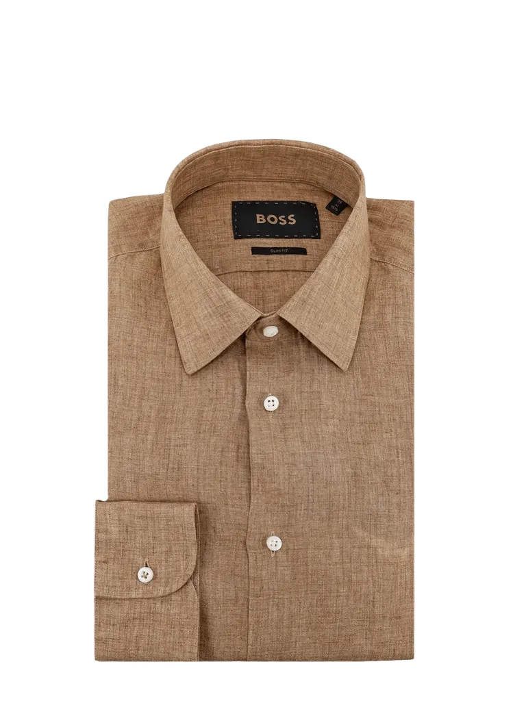 Hugo Boss Linen Shirt — Brown