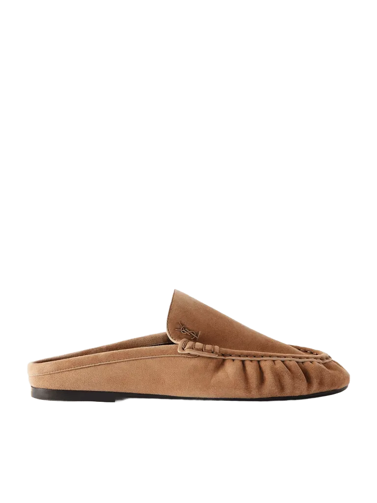 Le Loafer 05 Cassandre-embellished suede mules