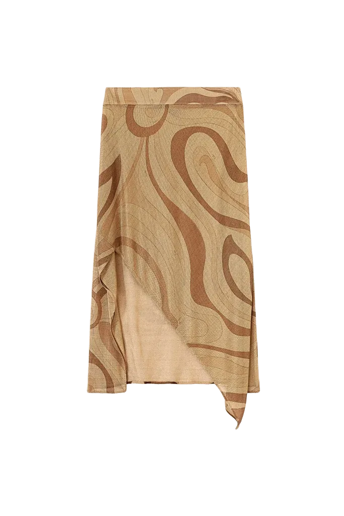 Marmo Print Lamè Skirt
