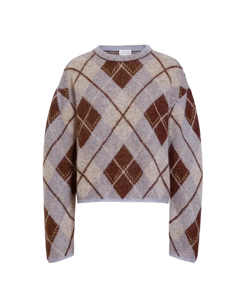 Sybil Sweater in Winter Sky/Mahogany/Cream