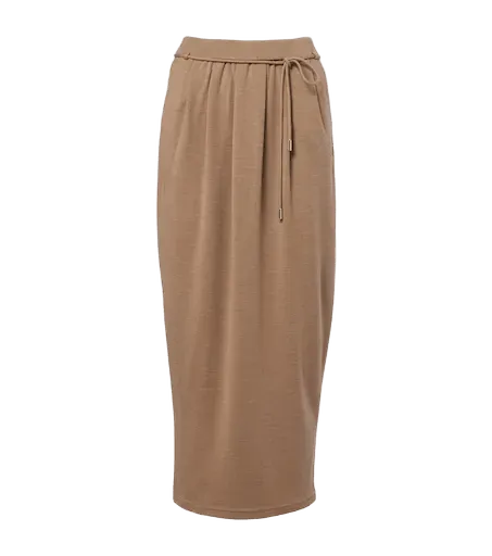 Virgin wool midi skirt