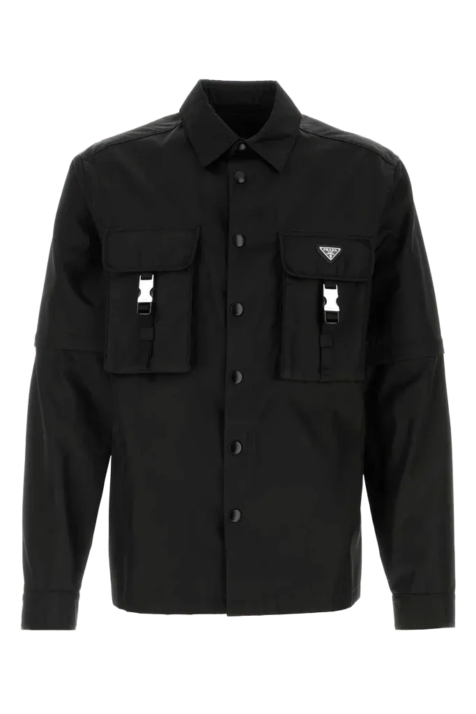 Prada Re-Nylon Utility Shirt — Black