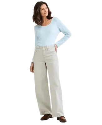 Women's High-Waist Wide-Leg Cotton-Blend Pants, Macy's Exclusive