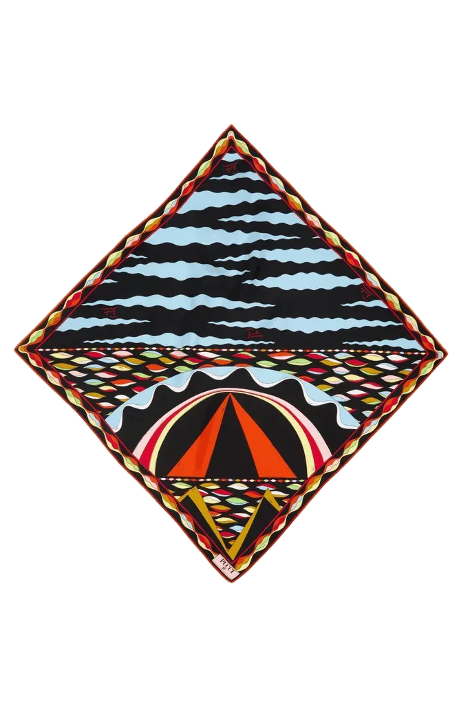 Mixed Print Silk Scarf