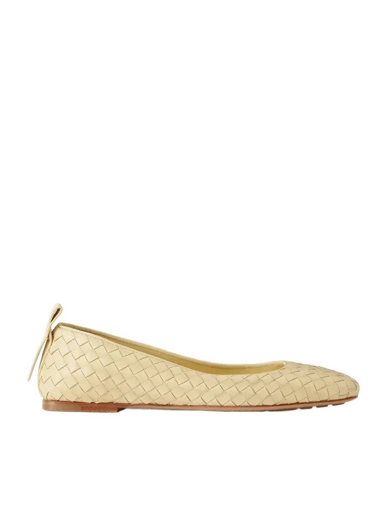 Charlotte Intrecciato leather ballet flats