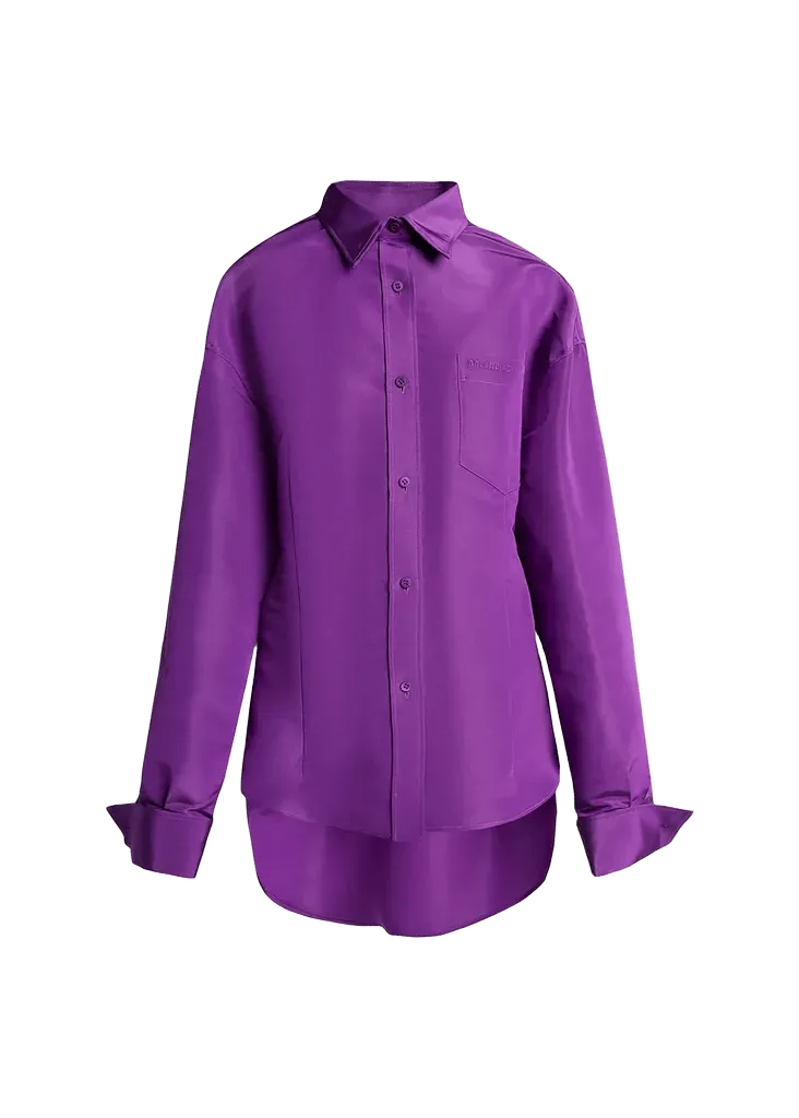 Balenciaga Silk Faille Cocoon Button-Down Shirt