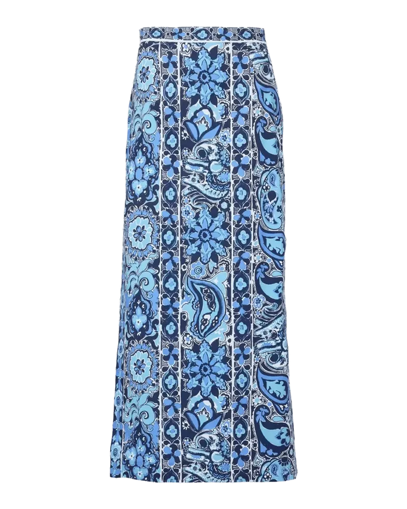 Sanders Paisley Stretch-Cotton Maxi Skirt