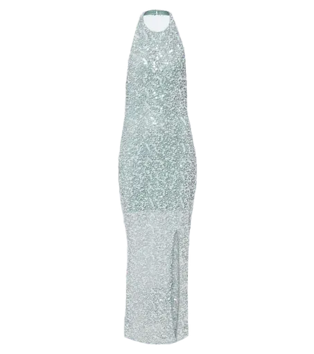 Halterneck sequined gown