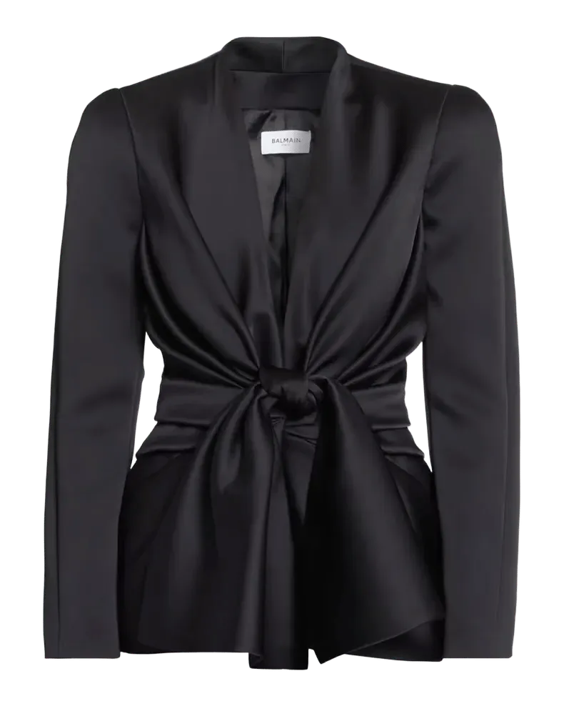 Knotted Crepe Satin Jacket