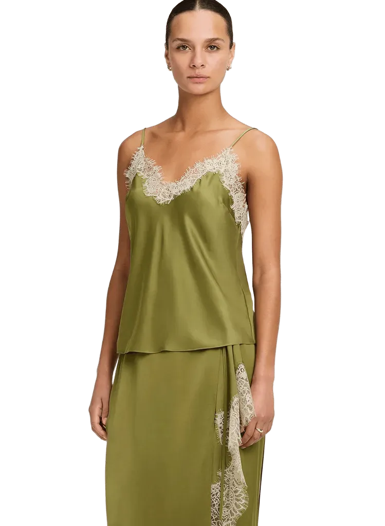 Annabelle Satin and Lace Camisole Top