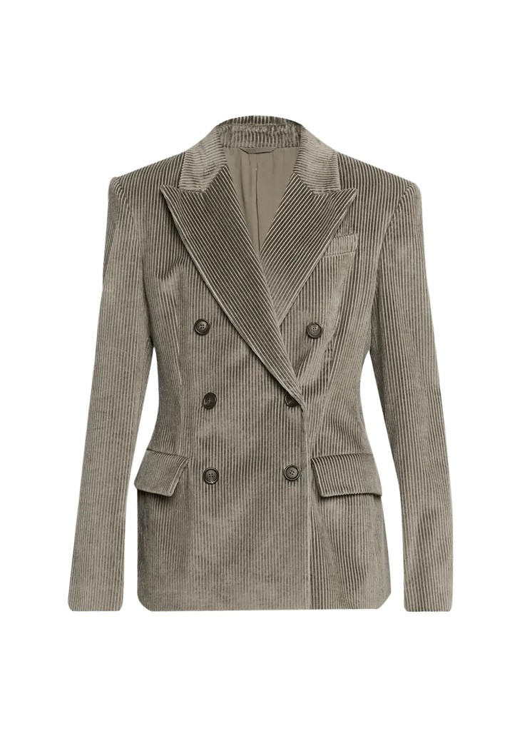 Brunello Cucinelli Corduroy Double-Breasted Suit-Type Jacket