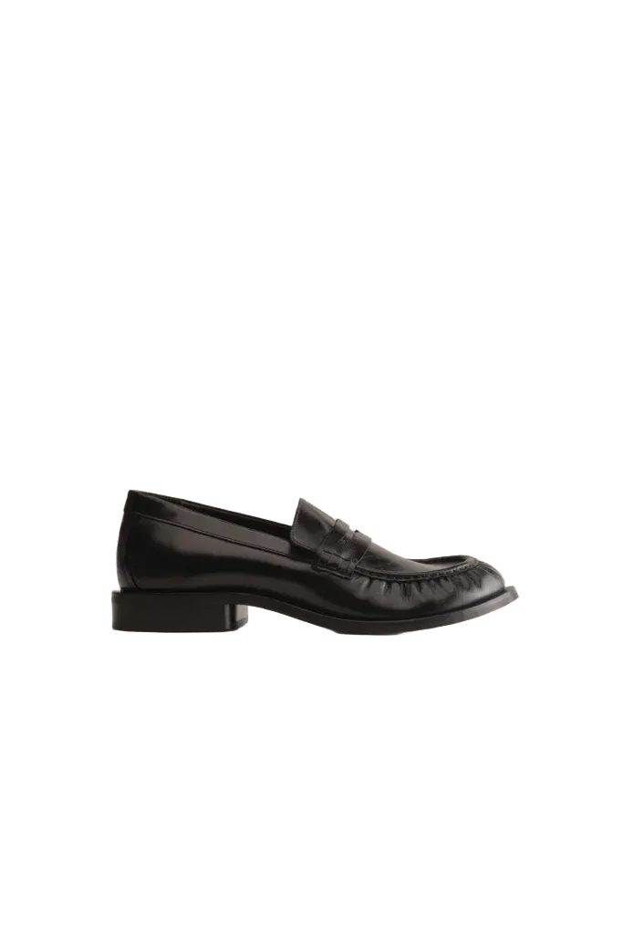 Phileo Leather Moccasin Loafer — Black
