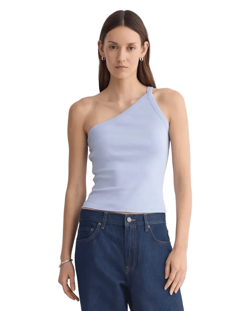 RetroSoft Cotton One-Shoulder Tank | Aleutian