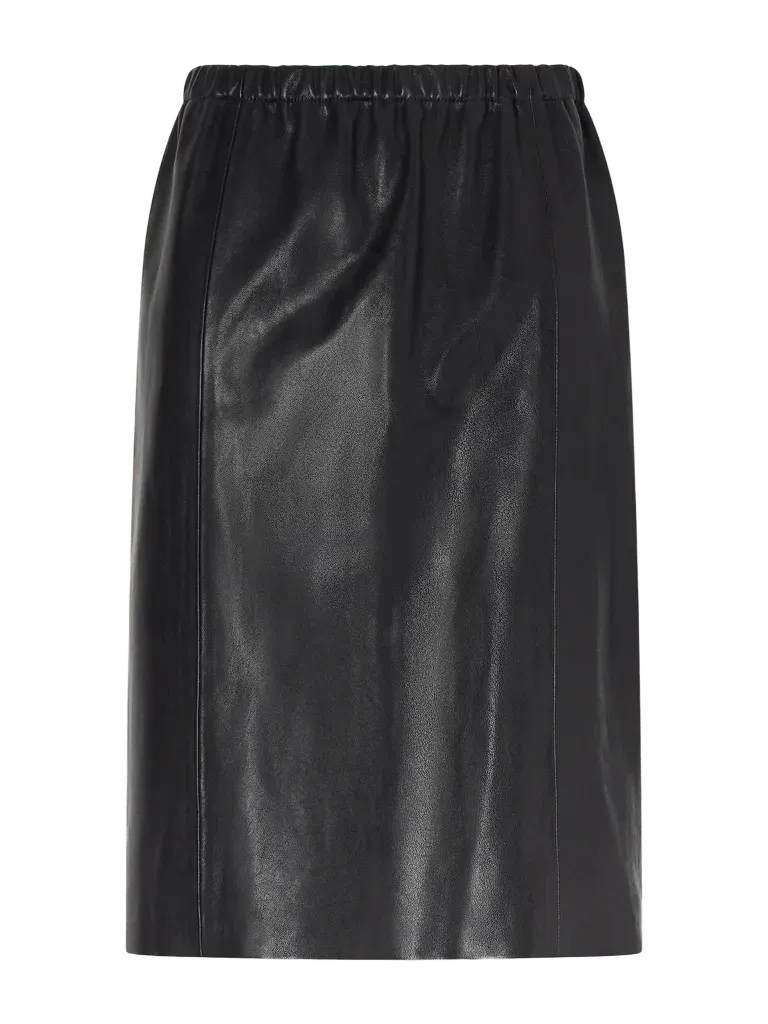 Sabella paneled leather midi skirt