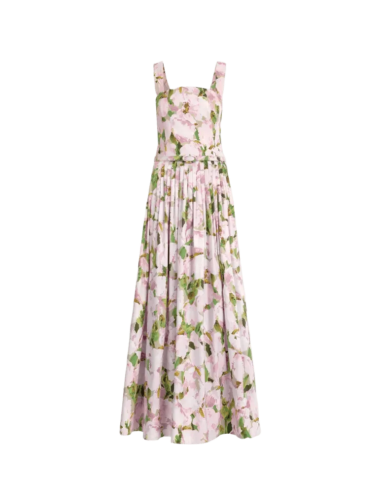 Sleeveless Watercolor Iris Poplin Day Dress