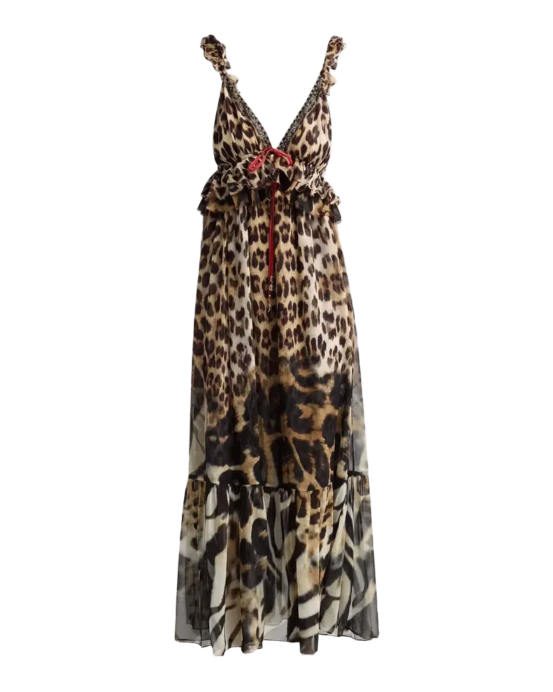 Frill Silk Printed Dress