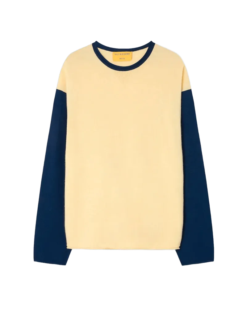 Baseball Oversized Crew - Butter/Navy