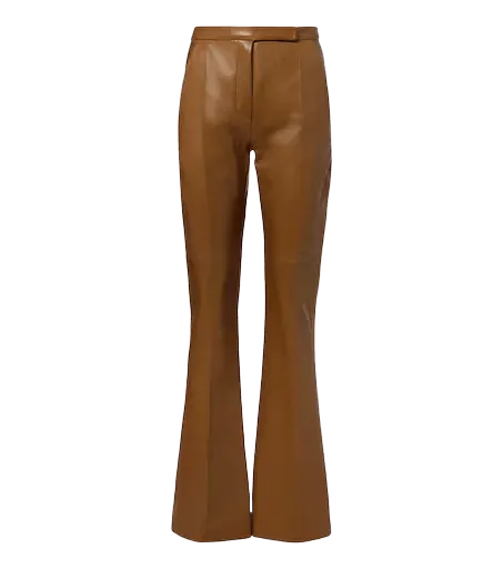 Leather flared pants