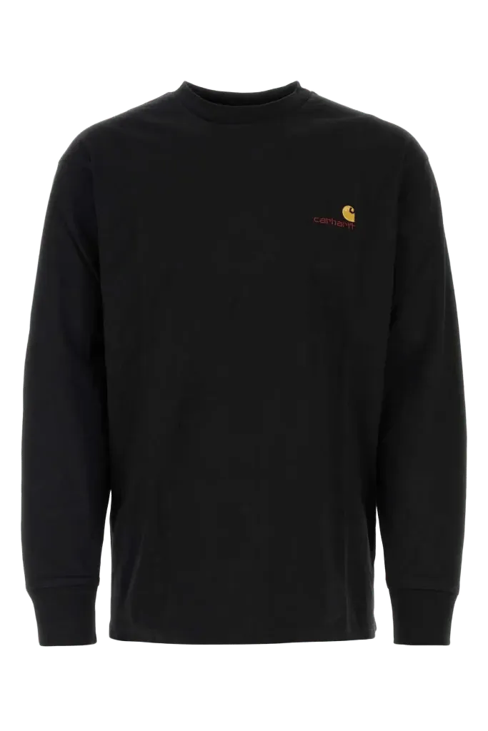 Carhartt Wip Logo-Embroidered Cotton T-Shirt — Black