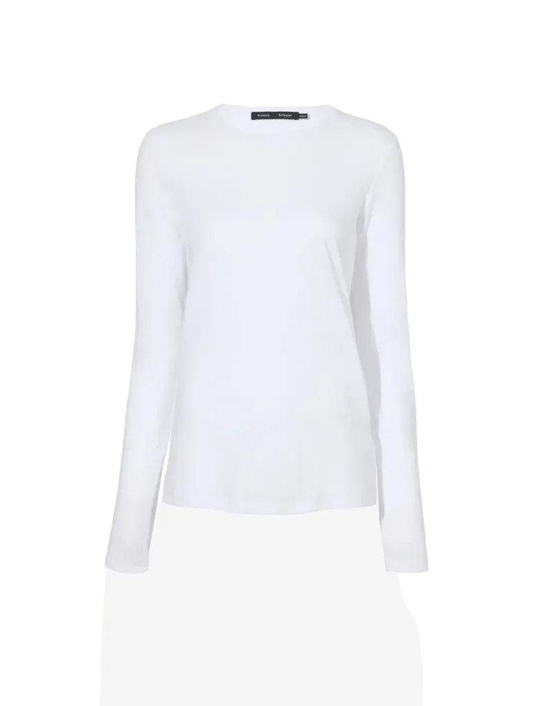 Long Sleeve T-Shirt in Tissue Jersey - White