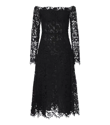 Off-shoulder lace bustier dress
